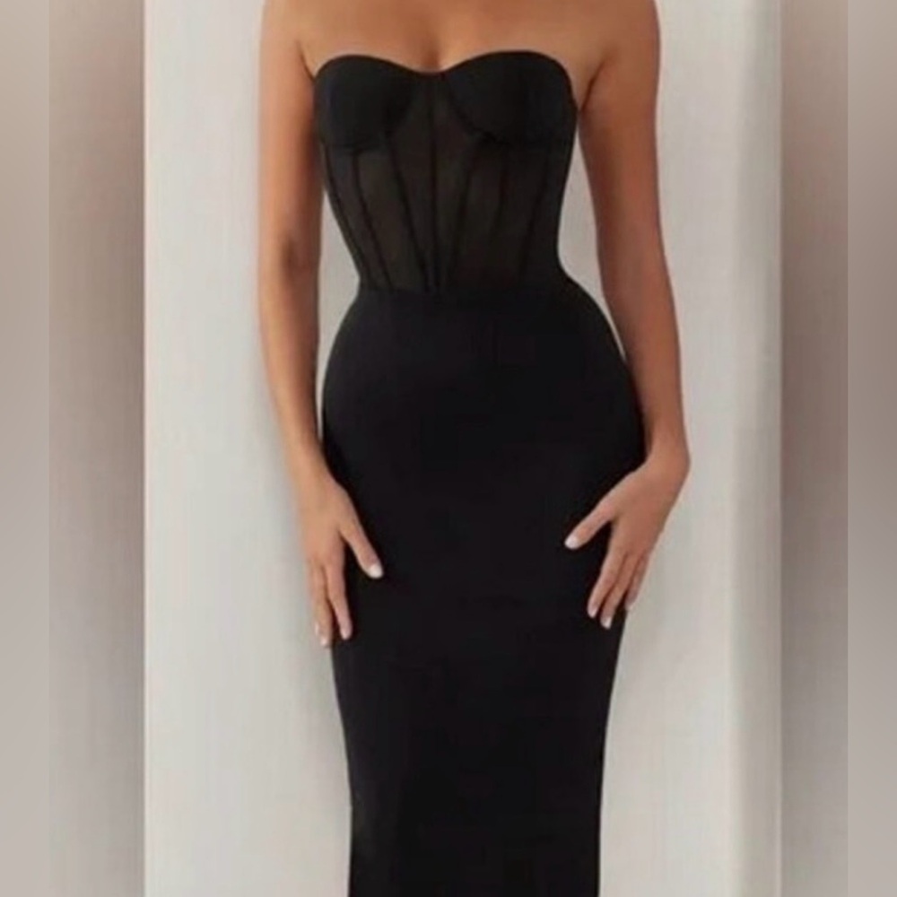 Heiress mesh bustier dress